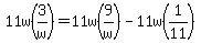 11w%283%2Fw%29=11w%289%2Fw%29-11w%281%2F11%29
