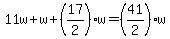11w%2Bw%2B%2817%2F2%29w=%2841%2F2%29w