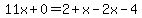 11x%2B0=2%2Bx-2x-4