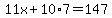 11x%2B10%2A7=147
