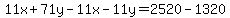 11x%2B71y-11x-11y=2520-1320