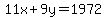 11x%2B9y=1972