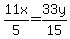 11x%2F5+=+33y%2F15