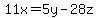 11x=5y-28z