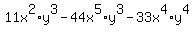 11x%5E2%2Ay%5E3+-44x%5E5%2Ay%5E3+-33x%5E4%2Ay%5E4