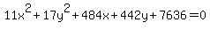 11x%5E2%2B17y%5E2%2B484x%2B442y%2B7636=0