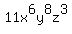 11x%5E6y%5E8z%5E3