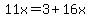 11x+=+3%2B16x