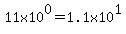 11x10%5E0=1.1x10%5E1