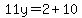 11y=2%2B10