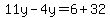 11y-4y=6%2B32