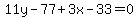 11y-77%2B3x-33=0