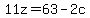11z=63-2c