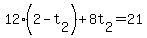 12%282-t%5B2%5D%29%2B8t%5B2%5D=21