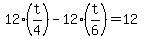 12%28t%2F4%29+-+12%28t%2F6%29+=+12