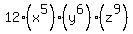 12%28x%5E5%29%28y%5E6%29%28z%5E9%29