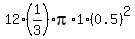 12%2A%281%2F3%29pi%2A1%2A%280.5%29%5E2