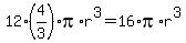 12%2A%284%2F3%29%2Api%2Ar%5E3+=+16%2Api%2Ar%5E3