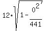 12%2Asqrt%281-0%5E2%2F441%29