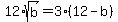 12%2Asqrt%28b%29=3%2812-b%29