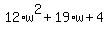 12%2Aw%5E2%2B19%2Aw%2B4