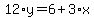 12%2Ay=6%2B3%2Ax