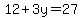 12%2B3y=27