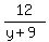 12%2F%28y%2B9%29