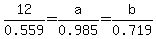 12%2F0.559=a%2F0.985=b%2F0.719