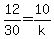 12%2F30=10%2Fk