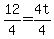 12%2F4=4t%2F4