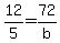 12%2F5=72%2Fb
