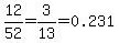 12%2F52=3%2F13=0.231