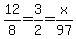 12%2F8=3%2F2=x%2F97