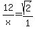 12%2Fx=sqrt%282%29%2F1