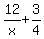 12%2Fx+%2B+3%2F4