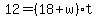 12=%2818%2Bw%29t