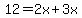 12=+2x+%2B+3x