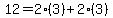 12=2%283%29%2B2%283%29