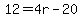 12=4r-20