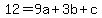 12=9a%2B3b%2Bc