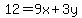 12=9x%2B3y