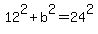 12%5E2%2Bb%5E2=24%5E2
