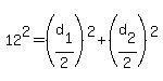 12%5E2=%28d%5B1%5D%2F2%29%5E2%2B%28d%5B2%5D%2F2%29%5E2