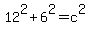 12%5E2+%2B+6%5E2+=+c%5E2