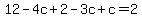 12+-4c%2B+2-3c+%2B+c+=+2