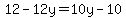 12-12y=10y-10