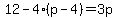 12-4%28p-4%29=3p