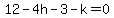 12-4h-3-k=0