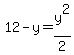 12-y=y%5E2%2F2